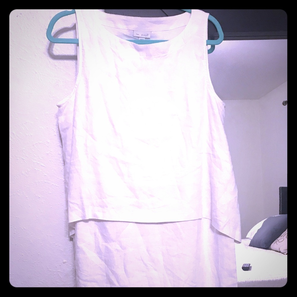 White jjill linen dress